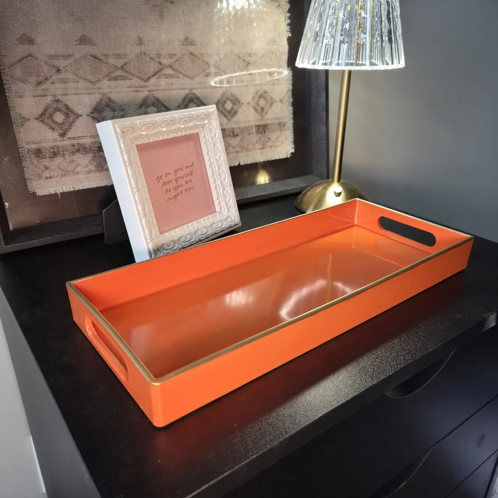Orange Decorative Vanity Tray for Home Decor